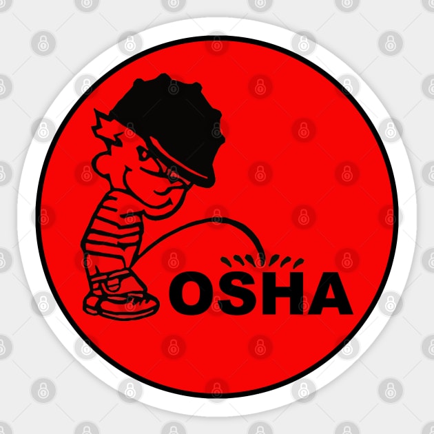 Calvin Pee on OSHA Sticker by  The best hard hat stickers 